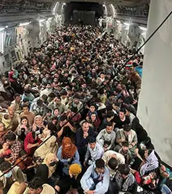 Afghans on U.S. cargo plane