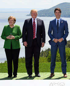 Angela Merkel, Donald Trump and Justin Trudeau