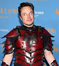 Elon Musk dressed as Julius Caesar