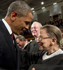 Barack Obama and Ruth Bader Ginsburg