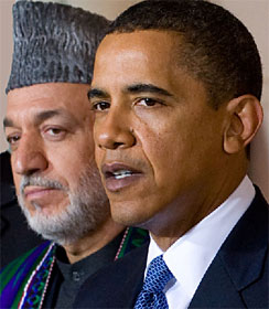 Hamid Karzai and Barack Obama