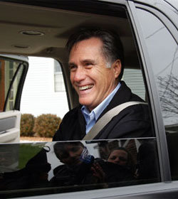 Mitt Romney in car