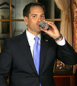 Marco Rubio drinking water
