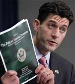 Rep. Paul Ryan (R-WI) shows budget plan