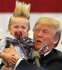 Donald Trump holding baby