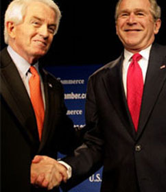 U.S. Chamber of Commerce CEO Thomas Donohue with former Pres. Bush
