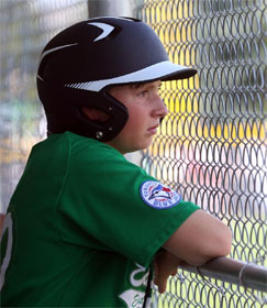 Dejected young baseball player