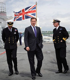 David Cameron with Union Jack