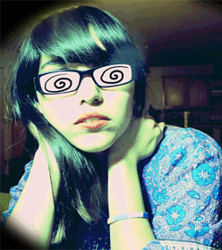 Girl with crazy glasses