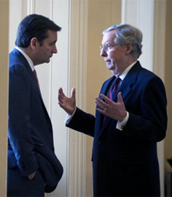 Mitch McConnell talking to Ted Cruz