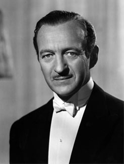 David Niven in tuxedo