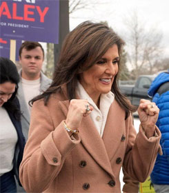 Nikki Haley making fists