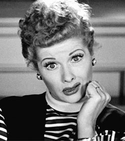 Lucille Ball as Lucy, puzzled