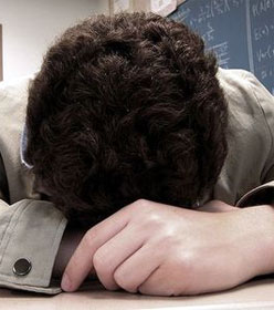 Head down on desk