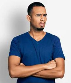 Skeptical man
