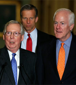 Mitch McConnell, John Thune and John Cornyn