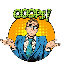 Man saying "Ooops!"