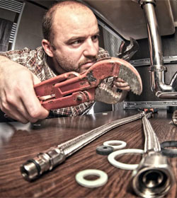 Dishonest-looking plumber
