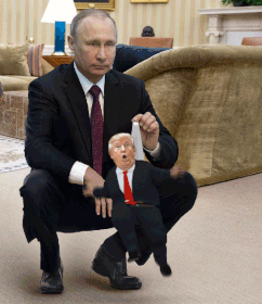 Vladimir Putin and Donald Trump puppet