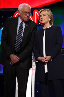 Bernie Sanders and Hillary Clinton
