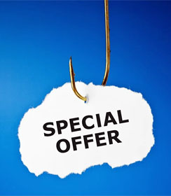 Hook baited with "Special Offer"