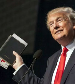 Donald Trump holding Bible