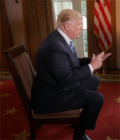 Donald Trump addressing Lester Holt