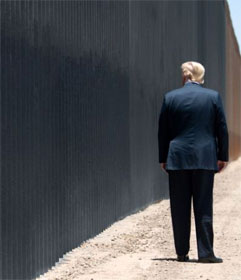 Donald Trump at border wall