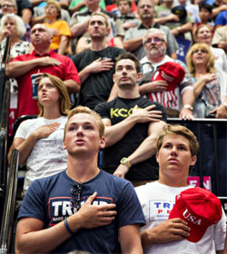 Trump supporters pledging allegiance