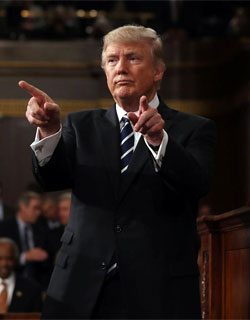Donald Trump pointing