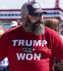 Man in "Trump Won" shirt