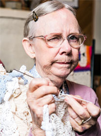 Suspicious old woman