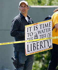 Armed protestor  